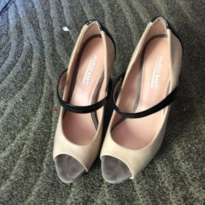 Marco Santi Peep rope faux leather and suede